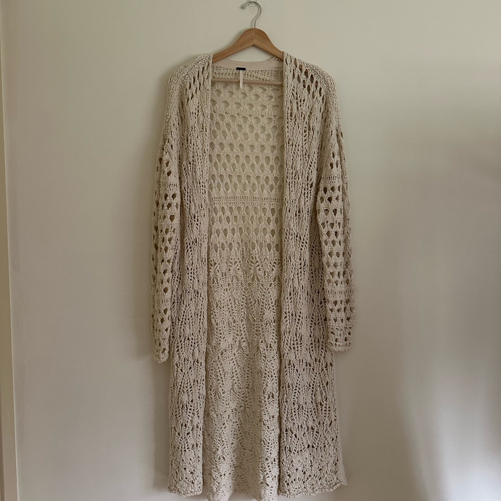 Free people Cream Open-Knit Women's Sweater